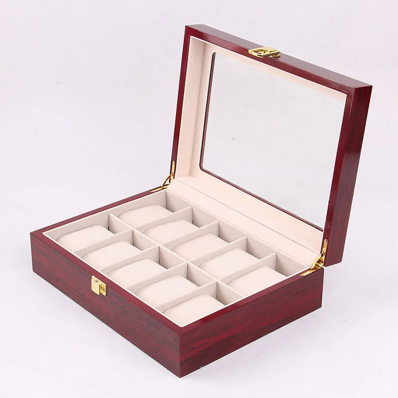 Luxury Wooden Watch Box 1/2/3/5/6/10/12 Grids Watch Organizers 6 Slots Wood Holder Boxes for Men Women  Watches Jewelry Display - Sun Studio