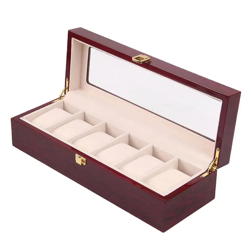 Luxury Wooden Watch Box 1/2/3/5/6/10/12 Grids Watch Organizers 6 Slots Wood Holder Boxes for Men Women  Watches Jewelry Display - Sun Studio