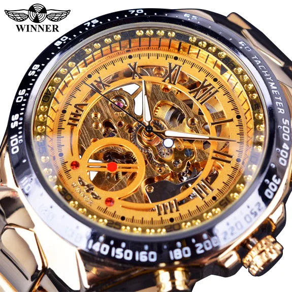Winner Mechanical Sport Design Bezel Fashion Watch Mens Watches Top Brand Luxury Montre Homme Clock Men Automatic Skeleton Watch - Sun Studio