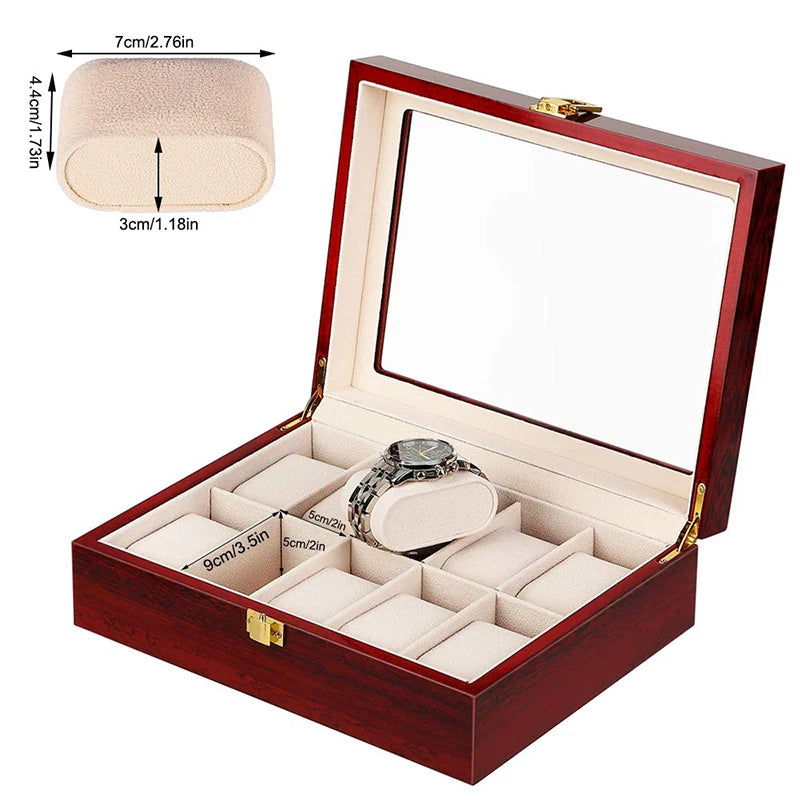 Luxury Wooden Watch Box 1/2/3/5/6/10/12 Grids Watch Organizers 6 Slots Wood Holder Boxes for Men Women  Watches Jewelry Display - Sun Studio
